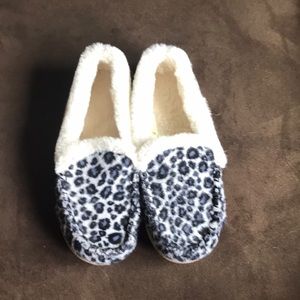 Black and white slippers